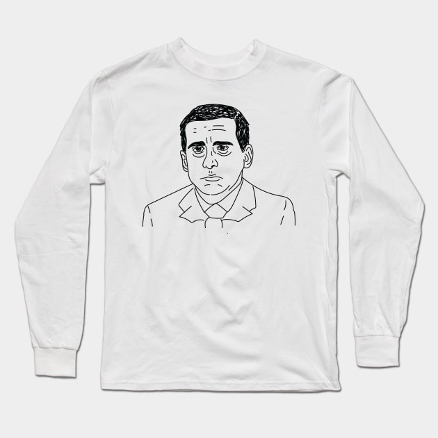 Grumpy Michael Scott Long Sleeve T-Shirt by FalconArt